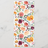 Fall-Blume-Hochzeitmenü Menükarte (Rückseite)