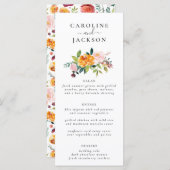Fall-Blume-Hochzeitmenü Menükarte (Vorne/Hinten)