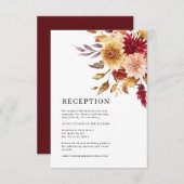 Fall-Blume Hochzeitsempfang Begleitkarte (Vorne/Hinten)