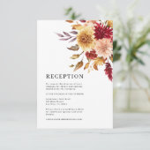 Fall-Blume Hochzeitsempfang Begleitkarte (Stehend Vorderseite)