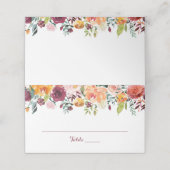 Fall Blume Hochzeitsgefaltete Platzkarten Orange P (Außenseite Aufgefaltet)