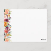 Fall Blume Hochzeitsplatz Einstellung Vielen Dank  Postkarte (Rückseite)