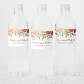 Fall Blume Hochzeitswasserflaschen, Orange Wasserflaschenetikett (Flaschen)