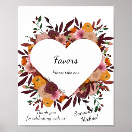 Fall-Blume Hochzeitsweiße Favoriten-Poster Poster