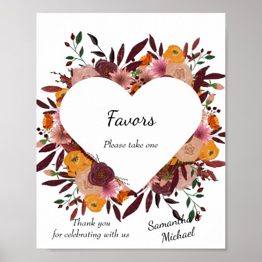 Fall-Blume Hochzeitsweiße Favoriten-Poster Poster (Vorne)