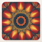 Fall Blume Kaleidoskop Rechteckiger Pappuntersetzer (Vorderseite)