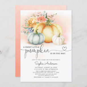 Fall Blume Kleine Pumpkin Fall Babydusche Einladung