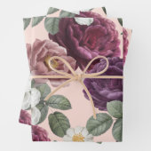 Fall-Blume Lila botanischer Blumenwrap Geschenkpapier Set (Beispiel)