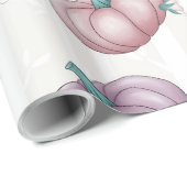 FALL-BLUME MIT PINK LILA & CREAM PUMPKINS GESCHENKPAPIER (Rolleneckpunkt)