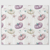 FALL-BLUME MIT PINK LILA & CREAM PUMPKINS GESCHENKPAPIER (Flach)