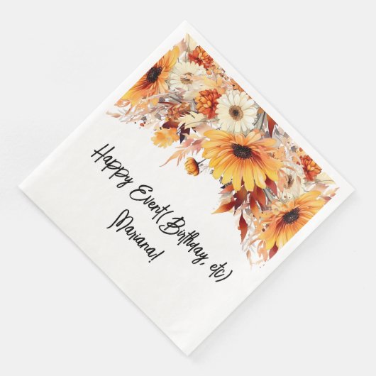 Fall Blume Party Napkins Serviette (Ecke)