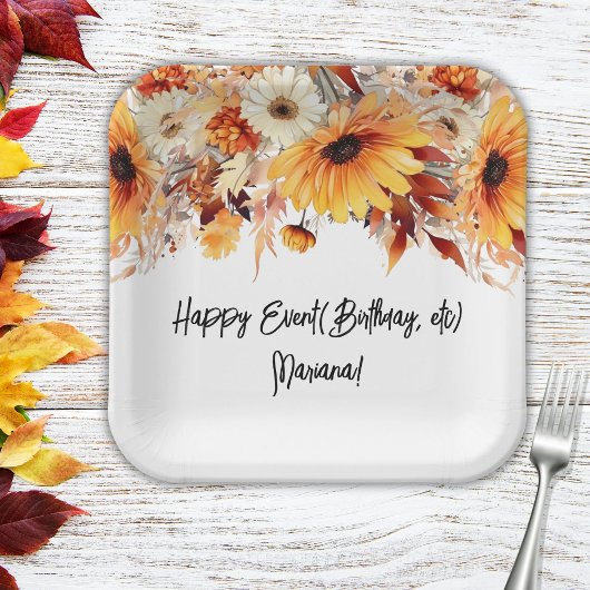 Fall-Blume-Party Pappteller