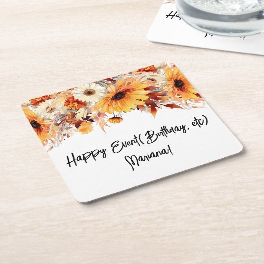 Fall-Blume-Party Rechteckiger Pappuntersetzer (angewinkelt)