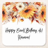 Fall-Blume-Party Rechteckiger Pappuntersetzer (Vorderseite)