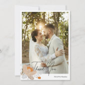 Fall-Blume Personalisierte Hochzeit mit Nachricht Dankeskarte (Vorderseite)