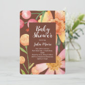 Fall Blume Power Kinderdusche Einladung (Stehend Vorderseite)