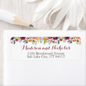 Fall-Blume-Rücksendeadresse-Etikett, Orange (Insitu)