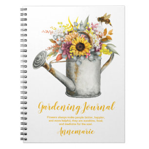Fall Blume Rustikales Wasser kann Gartenjournal Notizblock