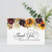 Fall Blume Sonnenblumen Rose Brautparty Danke (Stehend Vorderseite)