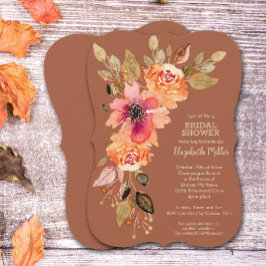 Fall Blume Terracotta Brautparty Einladung
