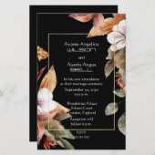 Fall Blume und Blätter Einladung Hochzeit (Vorne/Hinten)