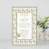 Fall Blume und Blätter Einladung Hochzeit (Stehend Vorderseite)