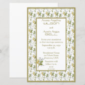 Fall Blume und Blätter Einladung Hochzeit (Vorne/Hinten)