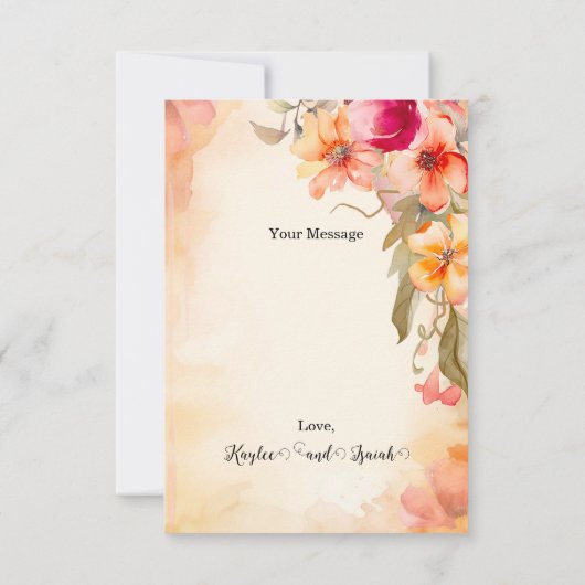 Fall Blume Vielen Dank Karten (Rückseite)