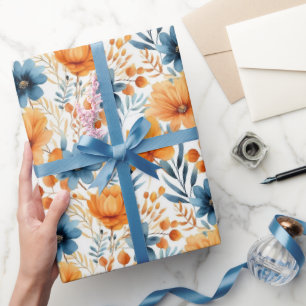 Fall Blume Wasserfarbe Hübsch Geburtstagsgeschenk Geschenkpapier