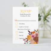 Fall-Blume Weißer UAWG RSVP Karte (Stehend Vorderseite)