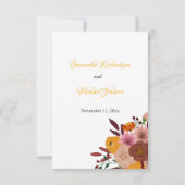 Fall-Blume Weißer UAWG RSVP Karte (Rückseite)