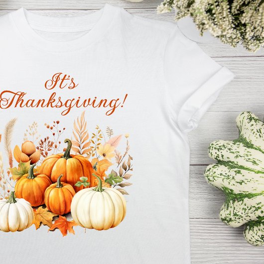 Fall Blume White Pumpkin Erntedank Geschenk T-Shirt