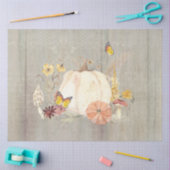 Fall Blume White Pumpkin Mushroom Wood Decoupage Seidenpapier (Basteln)