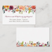 Fall-Blumen-Register-Einsatz-Karten, orange Visitenkarte (Vorne/Hinten)