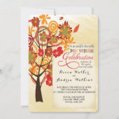 Fall-Blumenbaum-Hochzeits-Empfangs-nur Einladung (Vorderseite)