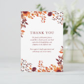 Fall Blumenbeerdigung des Lebens Foto Beerdigung Dankeskarte (Stehend Vorderseite)