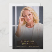 Fall Blumenbeerdigung des Lebens Foto Beerdigung Einladung (Rückseite)