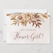 Fall Blumenblättern werden Sie mein Blumenmädchen Einladung (Vorderseite)