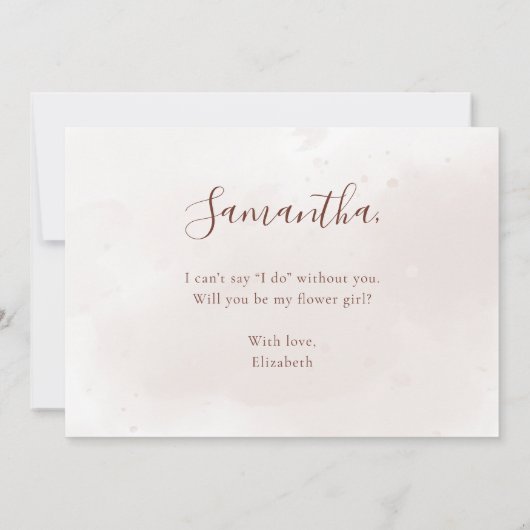 Fall Blumenblättern werden Sie mein Blumenmädchen Einladung (Rückseite)