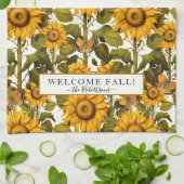 Fall Blumenblume Blume Schmetterling von Weiß Geschirrtuch (Gefaltet)