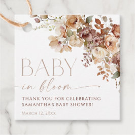 Fall Blumenbraun-neutrales Baby in Blütendusche Geschenkanhänger