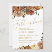 Fall Blumenfall in Liebe Paare Dusche Einladung (Vorderseite)