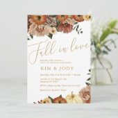 Fall Blumenfall in Liebe Paare Dusche Einladung (Stehend Vorderseite)