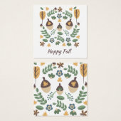 Fall Blumengrün Blätter Acorns Display Cards (Vorne & Hinten)