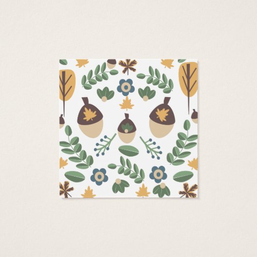 Fall Blumengrün Blätter Acorns Display Cards (Rückseite)