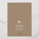 Fall Blumenhochzeit Rose speichern das Datum Gold Folieneinladung (Rückseite)