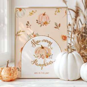 Fall Blumenorange schätzen, wie viele Kürbis Poster