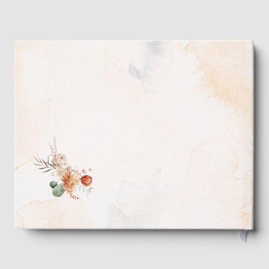 Fall BlumenTerracota Wasserfarbe Kinderdusche Gästebuch (Rückseite)