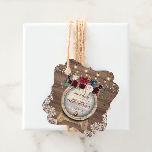 Fall Blumenwein Rebberge Party Geschenkanhänger (Beispiel)