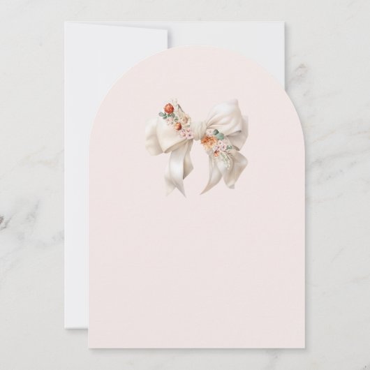 Fall Blumenweißer Bow Fall in Liebe Babydusche Einladung (Rückseite)